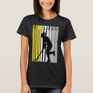 T-shirt Jaune Limitless Hockey Anniversaire Cute Retro Fem