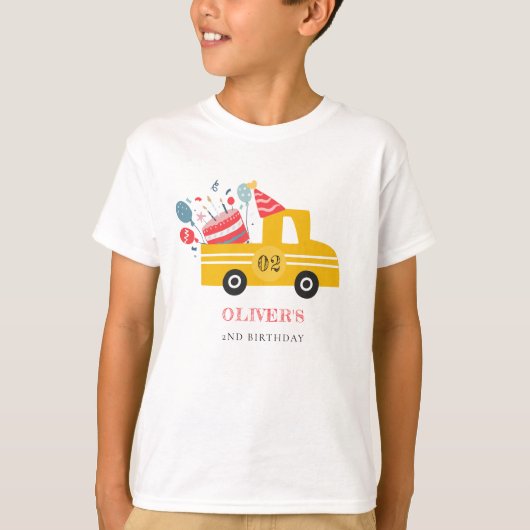 T-shirt Jaune mignon Quel Âge Anniversaire Fête Fête Fête (Devant)