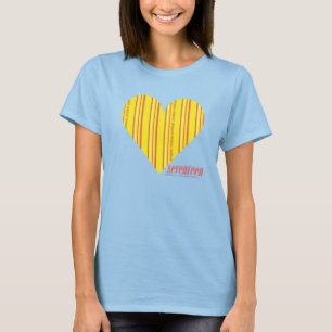 T-shirt Jaune mince 3 de rayures