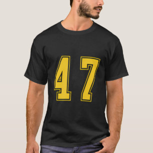 T-shirt Jaune Numéro 47 Team Junior Sports Numéroté Unifo