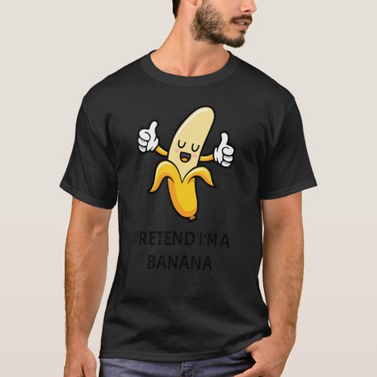 T-shirt Jaune Prétendre que je suis une banane Lazy Hallow (Devant)