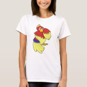 T-shirt Jaune rouge perroquet (Devant)