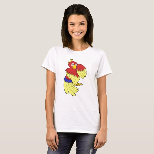 T-shirt Jaune rouge perroquet (Devant entier)