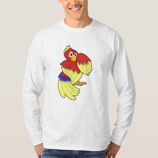 T-shirt Jaune rouge perroquet (Devant)