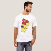 T-shirt Jaune rouge perroquet (Devant entier)