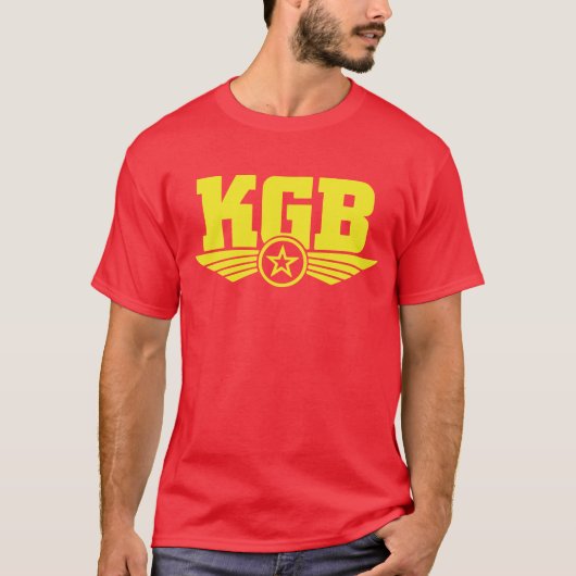 T-shirt Jaune/rouge russes de chemise de KGB (Devant)