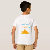 T-shirt Jaune soleil bleu étoiles heureux anniversaire ajo (Dos entier)