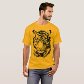 T-shirt Jaune tigre | Tigre coloré (Devant entier)