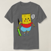 T-shirt Jaune toon Caractère ÉpongeBart PikaPants Frapper  (Design devant)