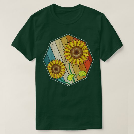 T-shirt Jaune Tournesol Lover jardiner Retro Sunshine Sun (Design devant)