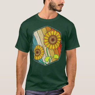 T-shirt Jaune Tournesol Lover jardiner Retro Sunshine Sun