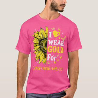 T-shirt Jaune Twinkle Coeur Tournesol Enfance Cancer Aw