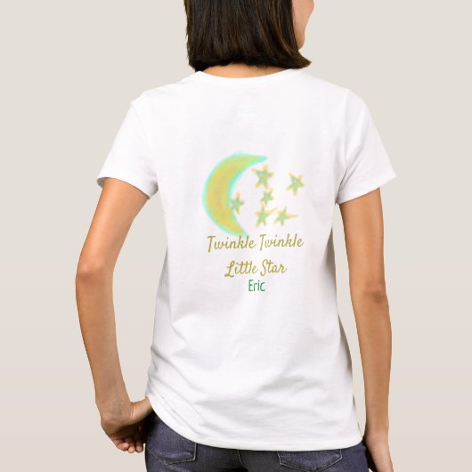 T-shirt Jaune vert scintille Twinkle Little Star ajouter l (Dos)