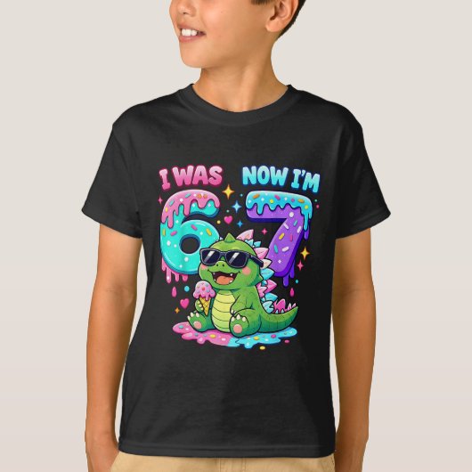 T-shirt J'avais 6 ans j'ai 7 ans anniversaire 67 mème kaij (Devant)