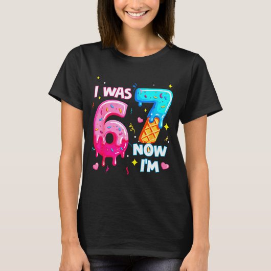 T-shirt J'avais 6 ans maintenant 7 7e anniversaire glace q (Devant)