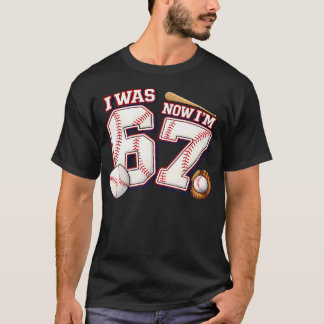 T-shirt J'avais 6 ans maintenant j'ai 7 ans 6 7 Baseball S
