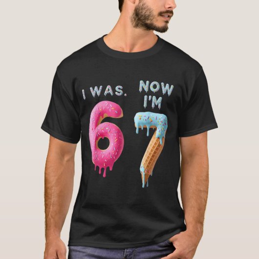 T-shirt J'avais 6 ans maintenant j'ai 7 ans Anniversaire, (Devant)