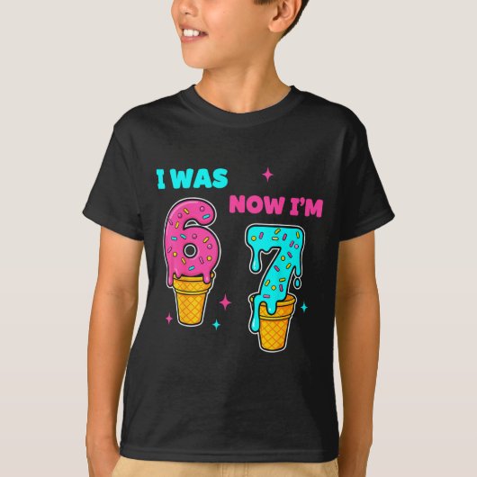 T-shirt J'avais 6 ans maintenant j'ai 7 ans Anniversaire 6 (Devant)