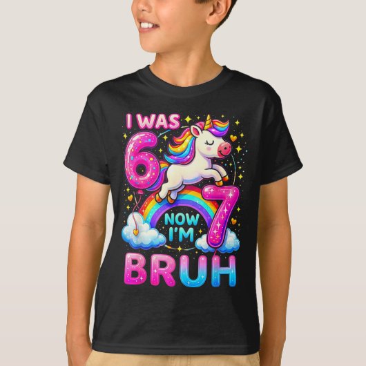 T-shirt J'avais 6 ans maintenant j'ai 7 ans drôle 6 7 six  (Devant)
