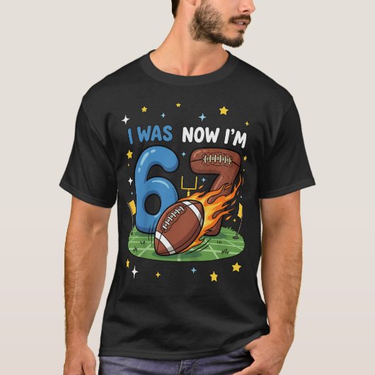 T-shirt J'avais 6 ans maintenant j'ai 7 ans Football améri (Devant)