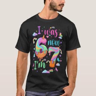 T-shirt J'avais 6 ans maintenant j'ai 7 ans Mème Licorne C