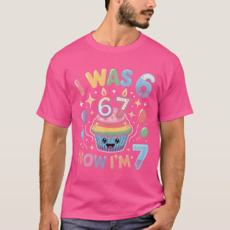 T-shirt J'avais 6 ans Maintenant j'ai 7 ans Mignon Coloré