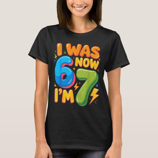 T-shirt J'avais 6 ans maintenant j'ai 7 ans Six Sept 7e an (Devant)
