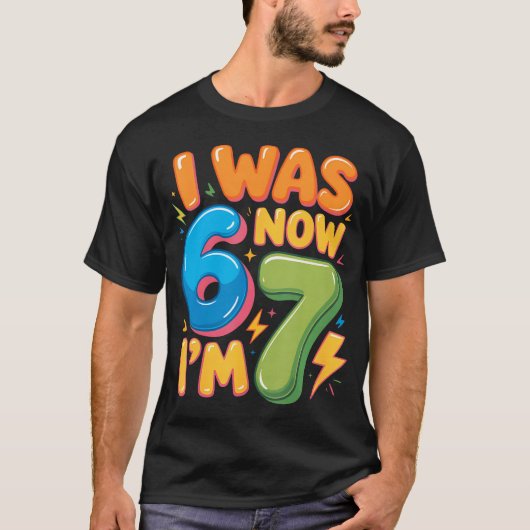 T-shirt J'avais 6 ans maintenant j'ai 7 ans Six Sept 7e an (Devant)