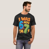 T-shirt J'avais 6 ans maintenant j'ai 7 ans Six Sept 7e an (Devant entier)