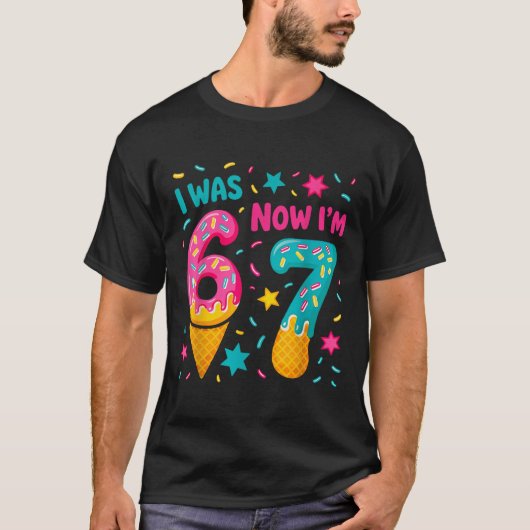 T-shirt J'avais 6 ans maintenant j'ai 7 ans Six Sept Mème (Devant)