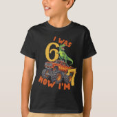T-shirt J'avais 6 ans maintenant j'ai 7 ans T-rex Monster (Devant)