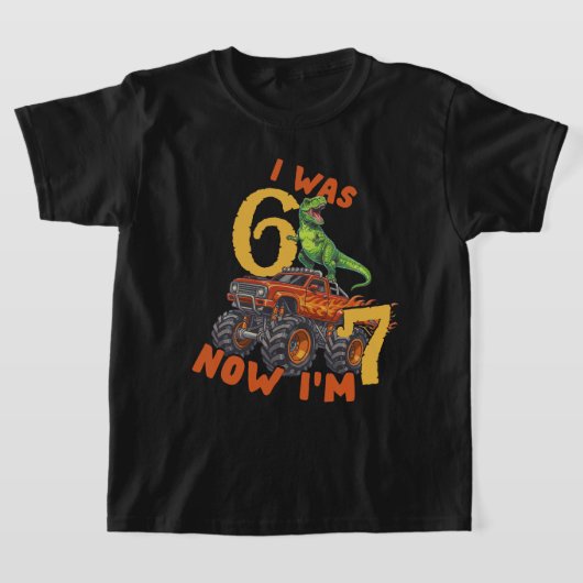 T-shirt J'avais 6 ans maintenant j'ai 7 ans T-rex Monster (Poser)