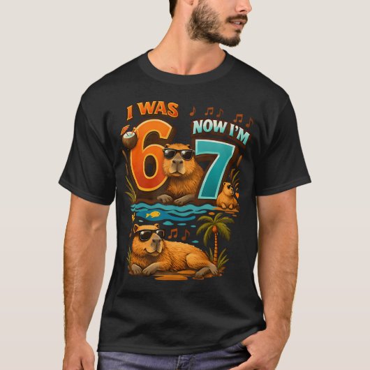 T-shirt J'avais Six Ans Maintenant J'ai Sept Ans 6 7 Capyb (Devant)