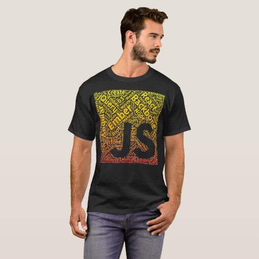 T-shirt JavaScript Shirt JS Framework Orange Yellow Gradi (Devant entier)