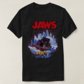 T-shirt Jaws Bouche Vue Orca Poster Style (Design devant)
