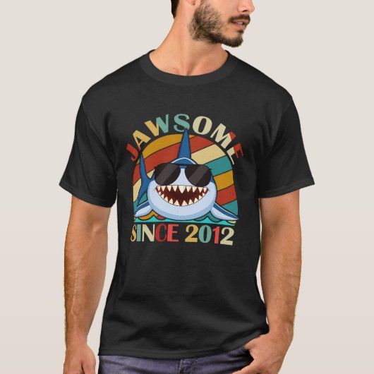 T-shirt Jawsome depuis 2012 Requin Awesome Anniversaire Re (Devant)