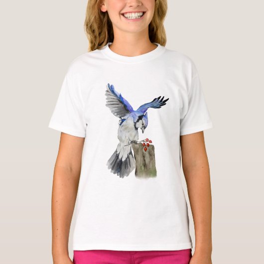 T-shirt Jay bleu d'oiseau de la forêt (Devant)