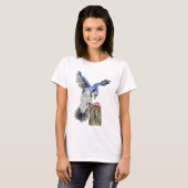 T-shirt Jay bleu d'oiseau de la forêt (Devant entier)