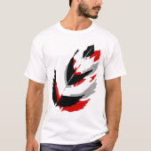 T-shirt Jay Niani Custom Feather -Noir et Rouge (Devant)