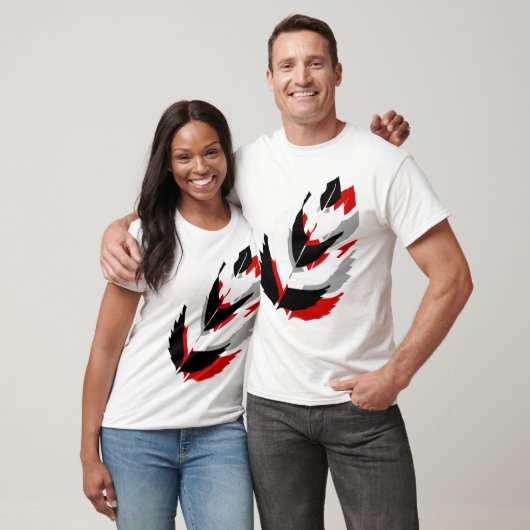 T-shirt Jay Niani Custom Feather -Noir et Rouge (Unisexe)