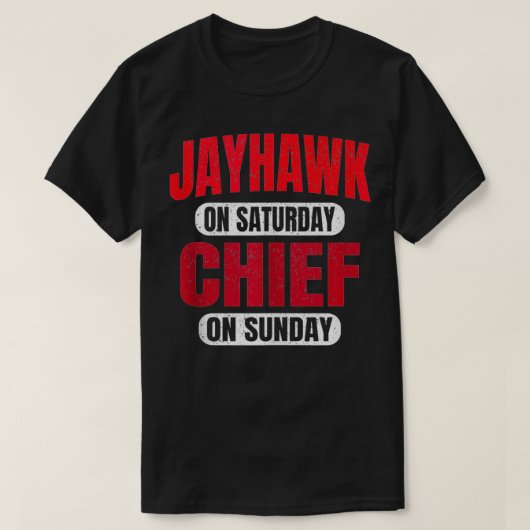 T-shirt Jayhawk le samedi chef le dimanche Tee Kansas Cit (Design devant)