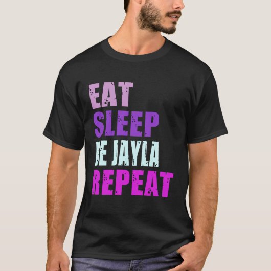 T-shirt Jayla Mange Sleep Be Repeat Jayla (Devant)