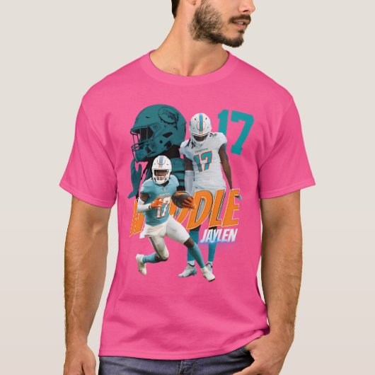 T-shirt Jaylen Waddle No.17 Dolphins Fan Jersey (Devant)