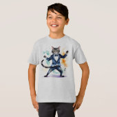 T-shirt Jazz Dancing Cool Chat Fun Aquarelle (Devant entier)