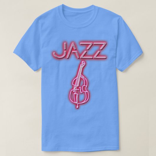 T-shirt Jazz Double basse Neon Design (Design devant)