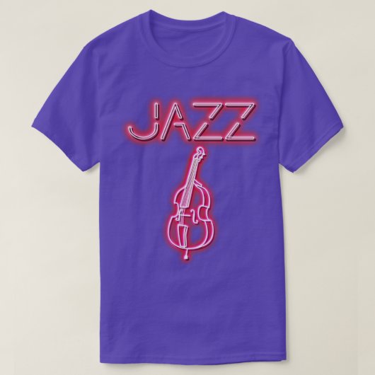 T-shirt Jazz Double basse Neon Design (Design devant)