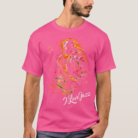 T-shirt Jazz International Day I Love Jazz Saxophone Playe (Devant)
