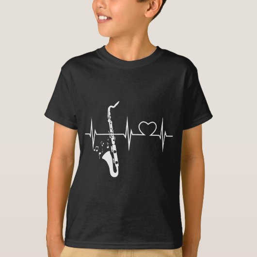 T-shirt Jazz Musician Music Cadfts Heartbeat Bass Clarinet (Devant)