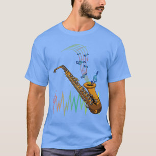 T-shirt Jazz Musicien Saxophone Lecteur Instrument Saxopha