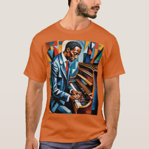 T-shirt Jazz Piano Player Abstrait Art Shirt